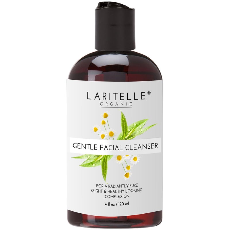 Laritelle Organic Unscented Facial Cleanser 4 oz. Gentle, Purifying, Rejuvenating, Hydrosol-based (Witch Hazel, Green Tea & Hibiscus). No Sulfates, Alcohol, Parabens, Phthalates, GMOs, GF. 5.5 Ph - Image 1
